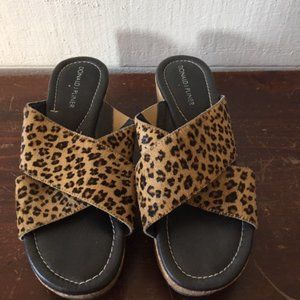 Women's Donald J Pliner Leopard Wedge Sandals 7
